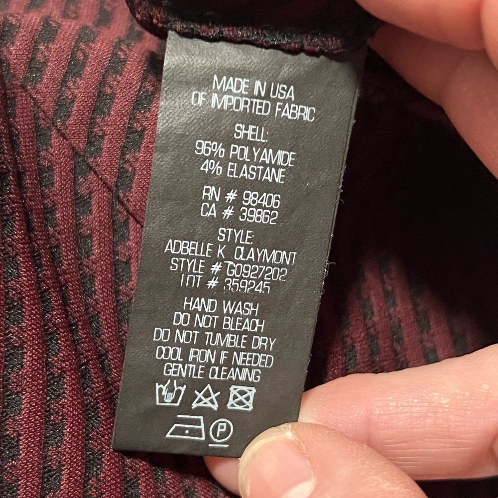 Theory Adbelle Claymont Burgundy Black Pull on Leggings Pant Large - Picture 9 of 11